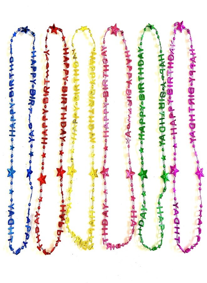 GZYSSL 48 Pcs Colorful Happy Birthday Party Beads Necklaces Birthday Party Beads necklaces Supplies Favors - Image 1